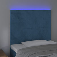 Testiera a LED Blu scuro 80x5x118/128 cm in Velluto 3122178