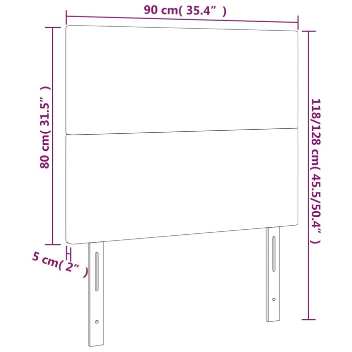 Testiera a LED Grigio Scuro 90x5x118/128 cm in Velluto cod mxl 52119