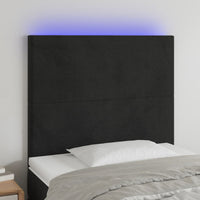 Testiera a LED nero 90x5x118/128 cm in Velluto 3122182