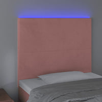 Testiera a LED Rosa 90x5x118/128 cm in Velluto 3122185