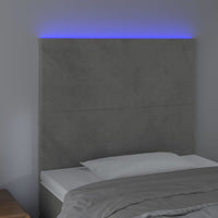 Testiera a LED Grigio Chiaro 100x5x118/128 cm in Velluto 3122186