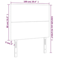 Testiera a LED Rosa 100x5x118/128 cm in Velluto 3122191