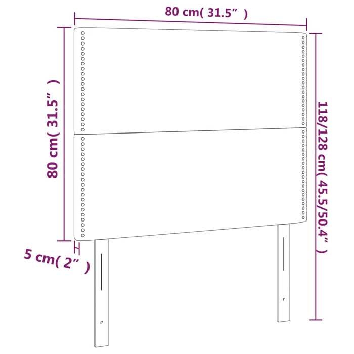 Testiera a LED Grigio Scuro 80x5x118/128 cm in Tessuto cod mxl 49528