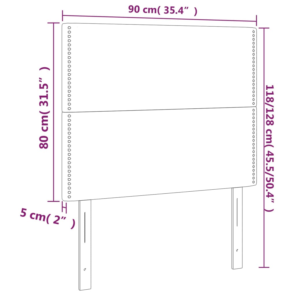 Testiera a LED tortora 90x5x118/128 cm in Tessuto cod mxl 47510