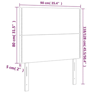 Testiera a LED tortora 90x5x118/128 cm in Tessuto 3122270