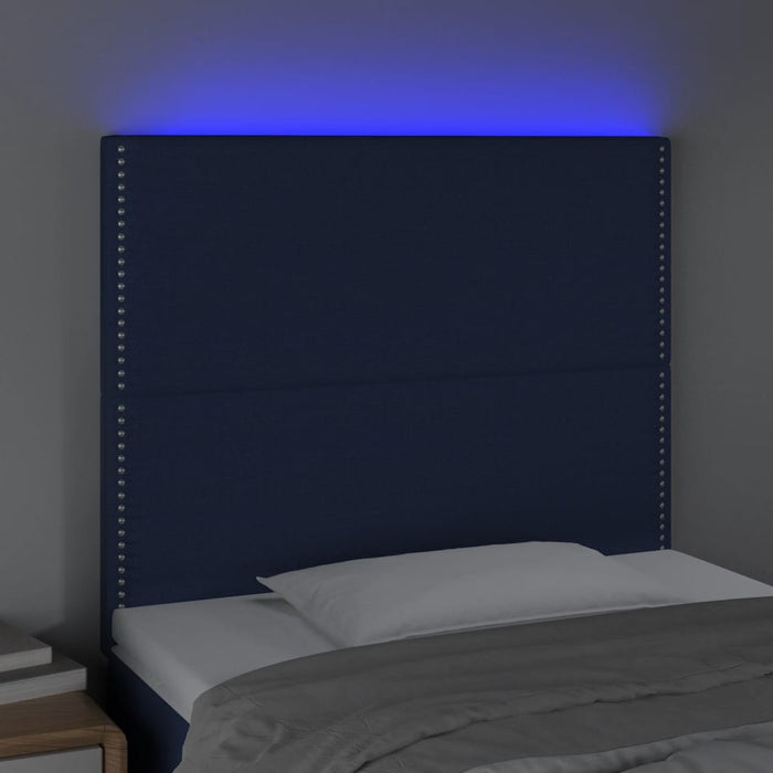 Testiera a LED Blu 100x5x118/128 cm in Tessuto 3122280