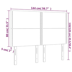 Testiera a LED Blu Scuro 144x5x118/128 cm in Velluto cod mxl 47101