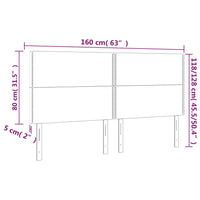 Testiera a LED GrigioScuro 160x5x118/128cm in Velluto cod mxl 48249