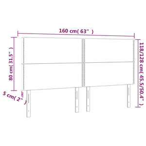 Testiera a LED GrigioScuro 160x5x118/128cm in Velluto cod mxl 48249