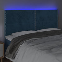 Testiera a LED Blu Scuro 160x5x118/128 cm in Velluto 3122342