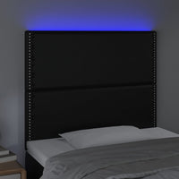 Testiera a LED nero 90x5x118/128 cm in Similpelle 3122362