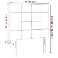 Testiera a LED crema 90x5x118/128 cm in Tessuto 3122411