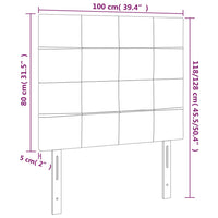 Testiera a LED Marrone Scuro 100x5x118/128 cm in Tessuto cod mxl 47652