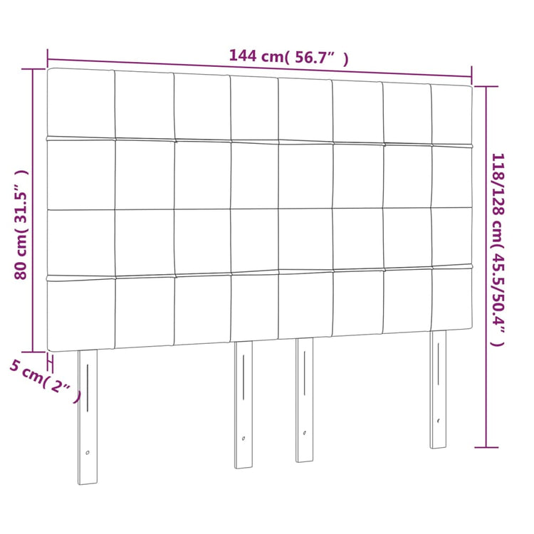 Testiera a LED Grigio Chiaro 144x5x118/128 cm in Tessuto cod mxl 53279