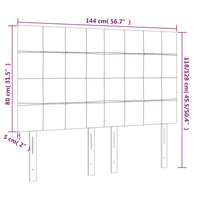 Testiera a LED Tortora 144x5x118/128 cm in Tessuto cod mxl 50416