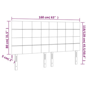 Testiera a LED Grigio Chiaro 160x5x118/128 cm in Tessuto cod mxl 50639