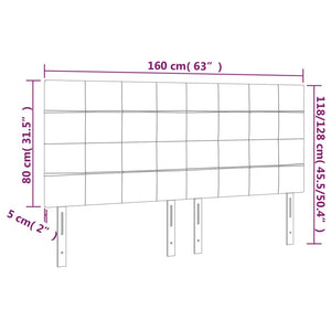 Testiera a LED Marrone Scuro 160x5x118/128 cm in Tessuto 3122433