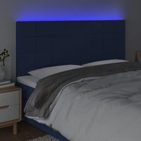 Testiera a LED Blu 160x5x118/128 cm in Tessuto 3122436