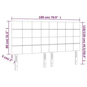 Testiera a LED Nera 180x5x118/128 cm in Tessuto 3122440