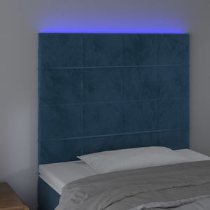 Testiera a LED Blu Scuro 100x5x118/128 cm in Velluto 3122470