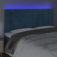 Testiera a LED Blu Scuro 180x5x118/128 cm in Velluto 3122488