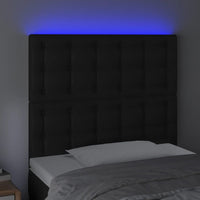 Testiera a LED Nera 80x5x118/128 cm in Similpelle 3122496