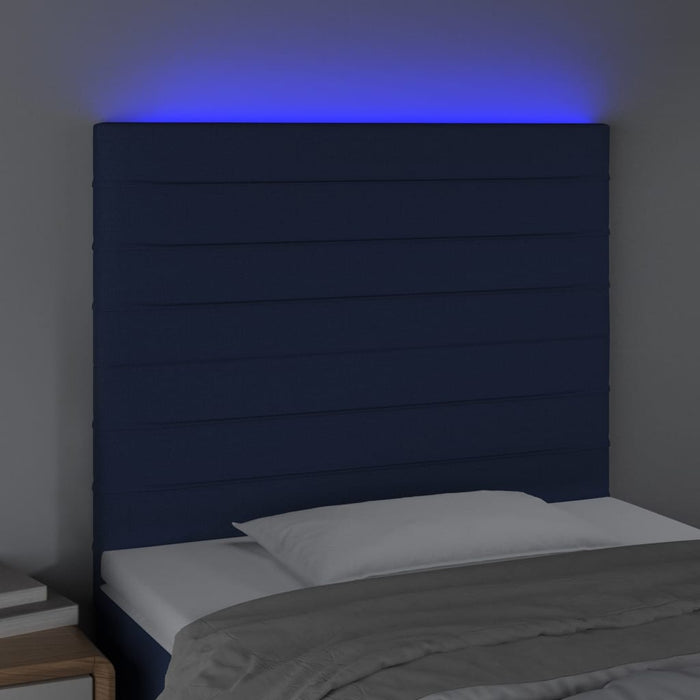 Testiera a LED Blu 90x5x118/128 cm in Tessuto 3122552