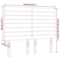 Testiera a LED Crema 144x5x118/128 cm in Tessuto 3122567