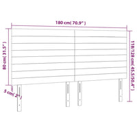 Testiera a LED Grigio Chiaro 180x5x118/128 cm in Tessuto 3122578