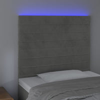 Testiera a LED Grigio Chiaro 80x5x118/128 cm in Velluto 3122594