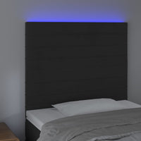 Testiera a LED Nera 80x5x118/128 cm in Velluto 3122596