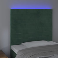 Testiera a LED verde Scuro 80x5x118/128 cm in Velluto cod mxl 46893