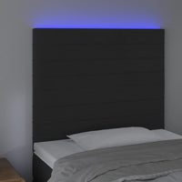 Testiera a LED Nera 100x5x118/128 cm in Velluto cod mxl 52359