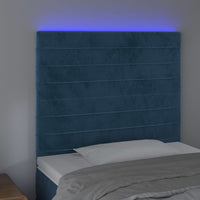 Testiera a LED Blu Scuro 100x5x118/128 cm in Velluto 3122610