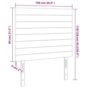 Testiera a LED Blu Scuro 100x5x118/128 cm in Velluto 3122610