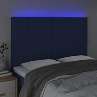 Testiera a LED Blu 144x5x118/128 cm in Tessuto 3122666