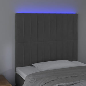 Testiera a LED Grigio Scuro 80x5x118/128 cm in Velluto 3122693