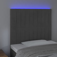 Testiera a LED Grigio Scuro 90x5x118/128 cm in Velluto cod mxl 49990