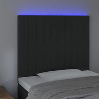 Testiera a LED nero 90x5x118/128 cm in Velluto cod mxl 51913