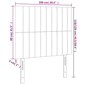 Testiera a LED Blu Scuro 100x5x118/128 cm in Velluto cod mxl 52969