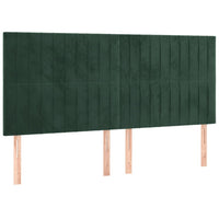 Testiera a LED Verde Scuro 160x5x118/128cm in Velluto 3122719