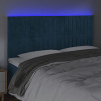 Testiera a LED Blu Scuro 160x5x118/128 cm in Velluto 3122720