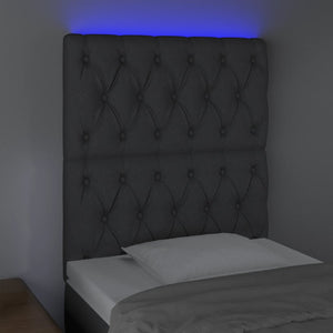 Testiera a LED Grigio Scuro 80x7x118/128 cm in Tessuto cod mxl 51362