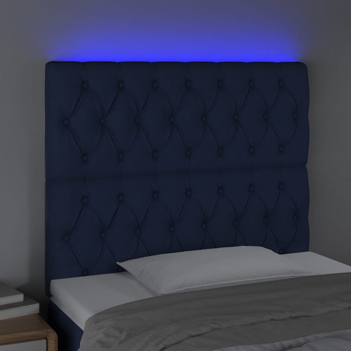 Testiera a LED Blu 90x7x118/128 cm in Tessuto 3122748