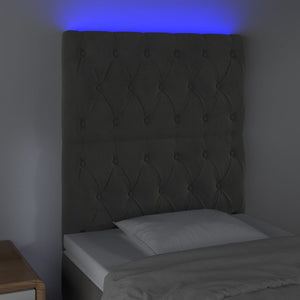 Testiera a LED GrigioScuro 80x7x118/128cm in Velluto cod mxl 51003