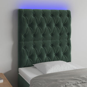 Testiera a LED Verde Scuro 80x7x118/128cm in Velluto cod mxl 49262