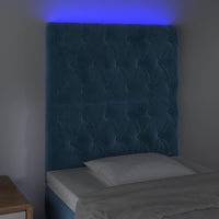 Testiera a LED Blu scuro 80x7x118/128 cm in Velluto 3122794