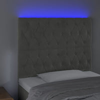 Testiera a LED Grigio Chiaro 100x7x118/128 cm in Velluto cod mxl 51076