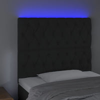 Testiera a LED Nera 100x7x118/128 cm in Velluto 3122804