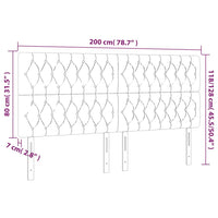 Testiera a LED GrigioScuro 200x7x118/128cm in Velluto cod mxl 51435